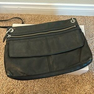 Margot: Black Leather Crossbody Bag